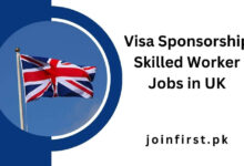 Visa Sponsorship Skilled Worker Jobs in UK