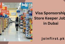 Visa Sponsorship Store Keeper Jobs in Dubai