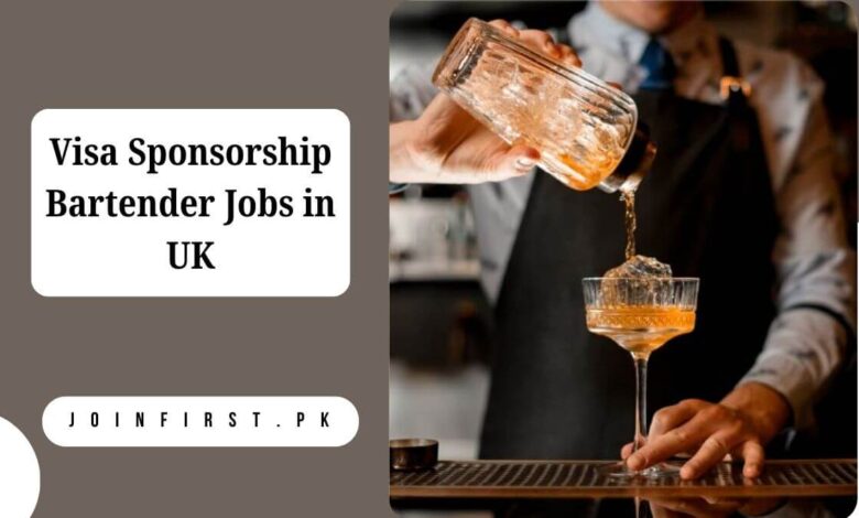Visa Sponsorship Bartender Jobs in UK
