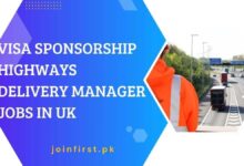 Visa Sponsorship Highways Delivery Manager Jobs in UK