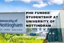 PhD Funded Studentship At University Of Nottingham